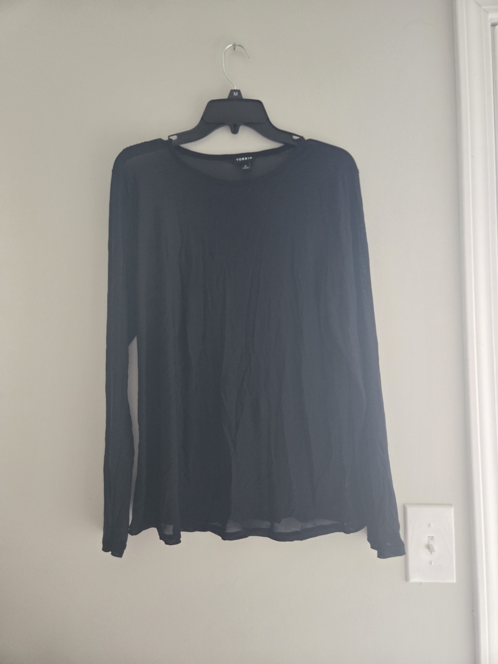 Torrid Size 0 Black Long Sleeve Sheer Top